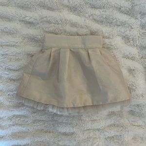 Janie and Jack cream colored pleated skirt with tulle  trim.